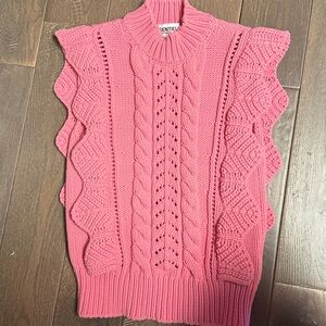 Anthropologie Women’s Crochet Vest- Pink Size M (fits more like a S)- cute!